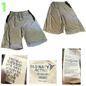 ☑️ Boys Old Navy Grey Striped Shorts Size XL